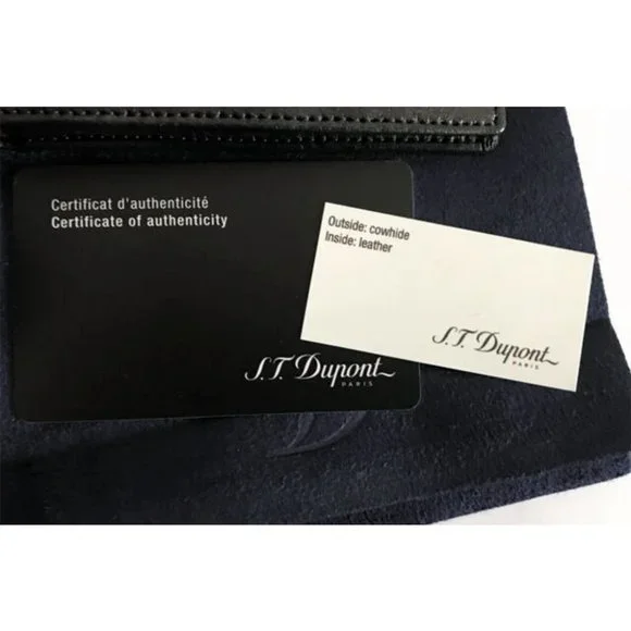 S.T. Dupont Line D Star Wars ST180250 Black Leather Men 6 CC Bifold Wallet